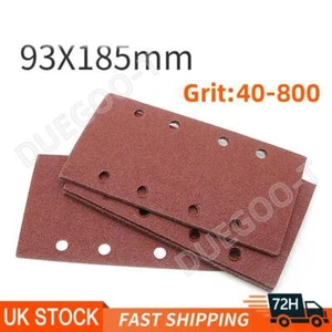 Hook and Loop Sanding Punched Sheets for 1/3 Sanders Grits Options 93 x 185mm - Picture 1 of 24
