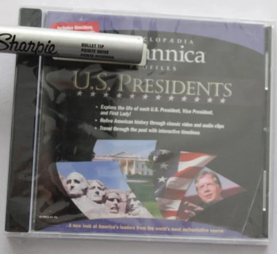ENCYCLOPAEDIA BRITANNICA PROFILES U.S. PRESIDENTS PC CD-ROM [NEW] CASE CRACKED - Image 1 of 2