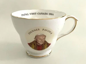 1984 ST. POPE JOHN PAUL II Papal Visit to CANADA Bone China Cup  DUCHESS England - Picture 1 of 7
