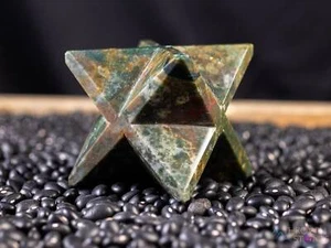 Heliotropo PIEDRA DE SANGRE Cristal Merkaba - Estrella, Geometría Sagrada, Piedras, E2148 - Imagen 1 de 10