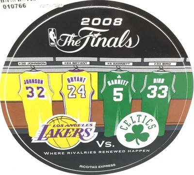 2008 NBA Finals Static Cling Decal Sticker Lakers Celtics Rivalry Rare Kobe Bird - Image 1 of 2