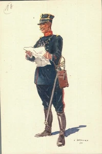 Postal firmada por artista militar J. Demart Ejército belga Gendarmería 1914 07,75 - Imagen 1 de 2