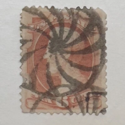 U.S. 6C LINCOLN STAMP WITH RARE NY FOREIGN SPIRAL ON EYE FANCY CANCEL SOTN - Image 1 of 2