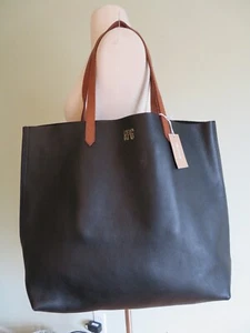 Neu mit Etikett Madewell Transporttasche schwarz mit braunen Riemen, Mongram NPG 53228, 178 $ - Bild 1 von 5