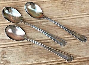Lot of 3 Vintage Oneida Hotel Plate 5" Child/Infant Silverplated Spoons
