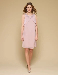 Vestido Túnica de Cóctel Estilo A MONZÓN Azul/Rosa Lia Embellecido Estilo A Talla 8 12 £89 - Imagen 1 de 4