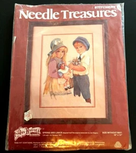 Vintage 1977 Needle Treasures 00543 Spring and Lance Crewel Kit 10" x 14" - Picture 1 of 3