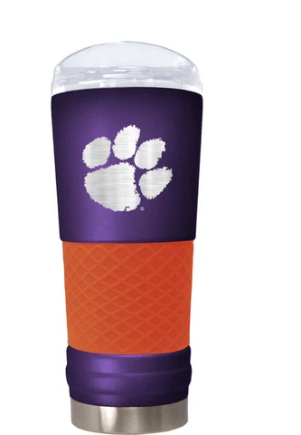 New Clemson Tigers 24oz. Stainless Steel Tumbler Dynasty Drinkware Purple Orange Cover
