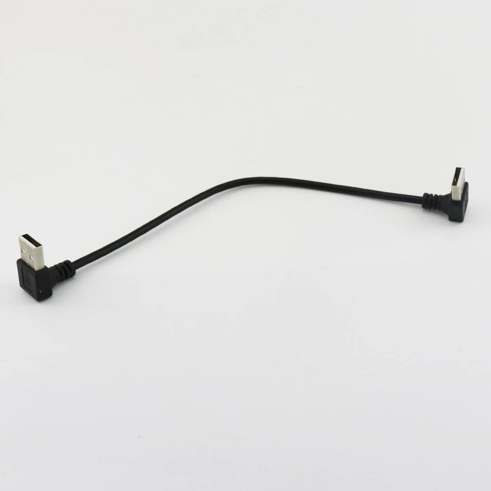 1pc USB 2.0 Type A Male to 2.0 A Male UP Angle Data Extension Adapter Cable 25cm - Image 1 of 1