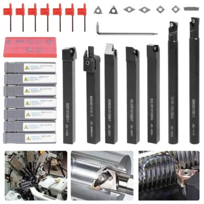 Drehwerkzeug Halter Satz Zubehör 7tlg Schaft Drehbank Bohrstange Praktische DHL - Bild 1 von 4