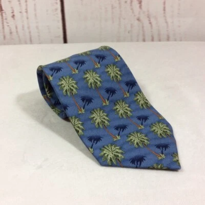 Corbata Tommy Bahama 100 % seda para hombre palmeras hawaianas isla tropical azul ancha Foto 1 de 4