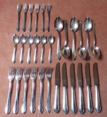 BSF - Menue-Besteck - Mod. 96 -  Silber 90 - 6 Pers. 30 Teile - Bild 1 von 4