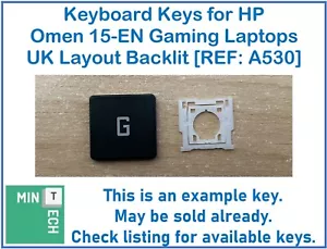 Keyboard Replacement Keys for HP Omen 15-EN Gaming Laptops UK Layout Backlit - Picture 1 of 12