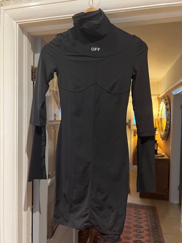 OFF WHITE ABITO DONNA NERO ELASTICIZZATO TAGLIA 36 SMALL XS