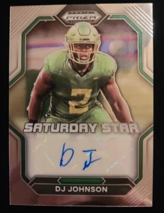 2023 Prizm Draft Picks DJ JOHNSON Novato Saturday Star Plata Automático Oregon - Imagen 1 de 2