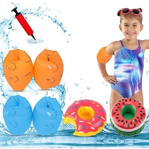 4 Pack Arm Floaties Kids 3-12Yrs Floaties Inflatable Swim Bands Floater Sleeves - Picture 1 of 10