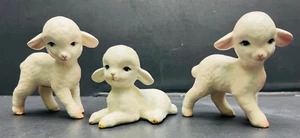 3er Set Vintage Lefton Baby Lamm Figuren Sammlerstück - Bild 1 von 21