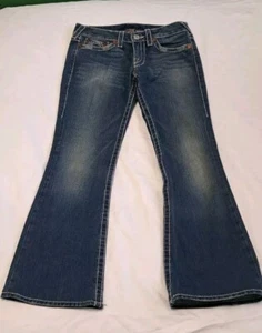 True Religion Jeans Bobby Big T Womens 28x29 Thick Stitched Boot Cut Flare - Picture 1 of 8
