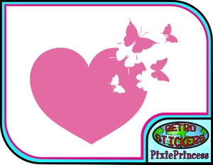 Mariposa Corazón J Vinilo Adhesivo Coche Vehículo Póster Pared Arte Ventana - Imagen 1 de 20