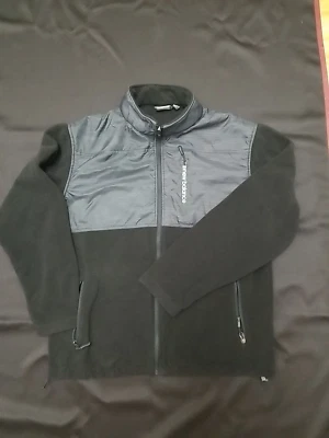 New Balance Jacket Men's M Black Gray Full Zip Fleece Shell Coat Mock Neck - Image 1 of 4