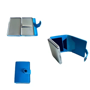 100er Long Size Metall Zigarettenetui Etui + Geldschein + Bankkarten Fach Blau - Bild 1 von 4