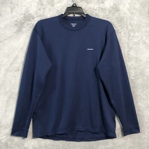 Vintage Patagonia Capilene Base Layer Shirt Mens Medium Blue Long Sleeve Ski USA - Afbeelding 1 van 10