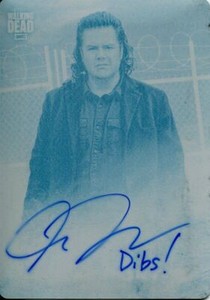 Walking Dead Hunters & Hunted Printing Plate Autograph Card Josh McDermitt
