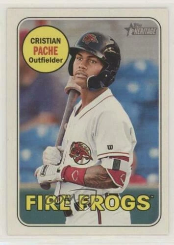 CRISTIAN PACHE FIRE FROGS 2018 TOPPS HERITAGE MINOR LEAGUE GLOSSY #133 BRAVES SP - Image 1 of 1
