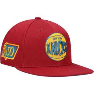 New York Knicks Hat Northern Lights Red 50 Yr Mitchell & Ness Fitted Size 7 1/8 - Picture 1 of 5