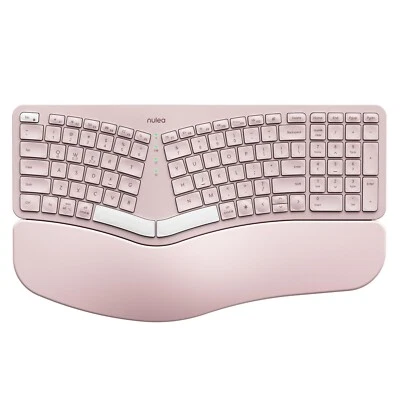 Nulea RT05 Wireless Ergonomic Keyboard, Split Keyboard Wrist Rest UNGLUED - Pink - Image 1 of 4