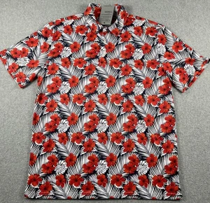 Ariat Tek Shirt Men's Large Tropical Flower AOP Golf Polo Performance NWT NEW - Picture 1 of 10