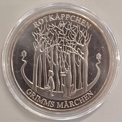Gedenkmünze 20-Euro ROTKÄPPCHEN Grimms Märchen + in Kapsel + Münze 2016  Silber - Bild 1 von 2