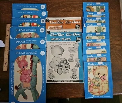 17 calcomanías vintage surtidas Meyercord diferentes temas de peces, bebés y niños Foto 1 de 4