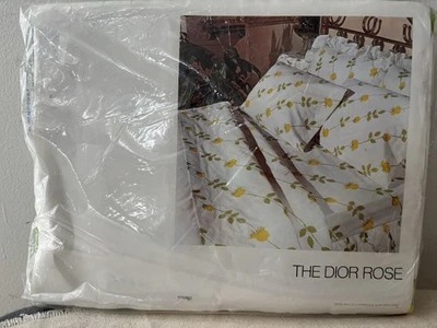 NIP Vtg Wamsutta Christian Dior Yellow Rose Twin Flat Sheet/ The Dior Rose/ - Image 1 of 4