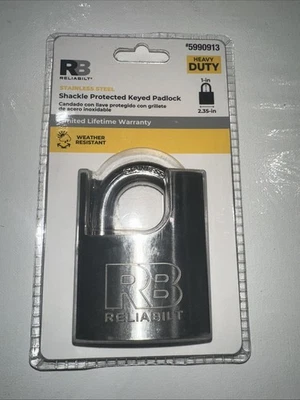 RELIABILT Keyed Padlock, 2-3/8" Wide x 1" Shackle Keyed Different stainless NEW* - Image 1 of 2