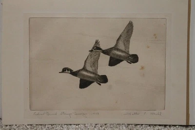 RW-10 1943 FEDERAL DUCK STAMP PRINT 1st EDITION + 1943 Stamp - Image 1 of 3