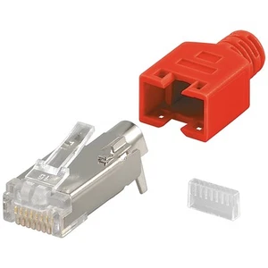 Netzwerk-Stecker Cat.5e 100 MHz 8-polig Hirose Schirm+Tülle rot - Afbeelding 1 van 1