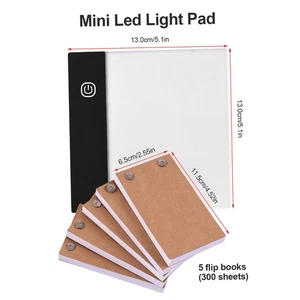 Flip Book Kit With Mini Light Pad LED Lightbox Tablet Design With Hole TDW - Picture 1 of 8