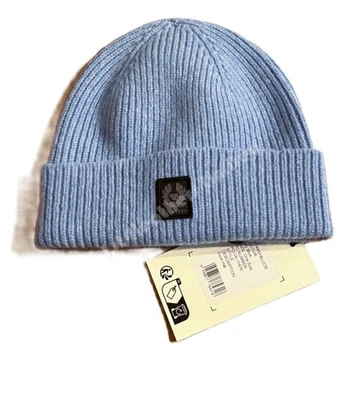 BELSTAFF PHOENIX LOGO WOOL DOCK BEANIE HAT SKY BLUE MADE IN UK RRP £70 BNWT - Image 1 of 4