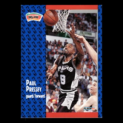 Paul Pressey #186 1991-92 Fleer San Antonio Spurs Basketball Card NBA - Image 1 of 3