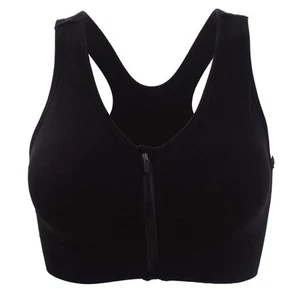 Hiking Gril Women's Zip Front Sports Bra Wireless Post-Surgery Yoga Bras Blac... - Picture 1 of 5