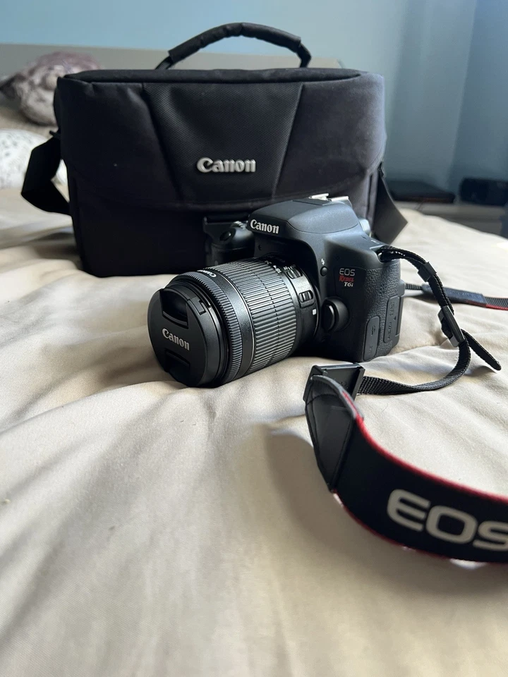 Canon EOS Rebel T6i DSLR Camera with 18-55mm Lens, Charger, and Carry Bag - Image 1 of 4