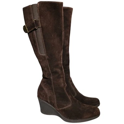 Nero Giardini El Naturalista Tall Boots Womens Size US 8.5 EU 39 Brown Suede Y2K - Image 1 of 4