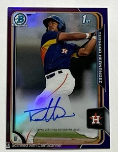2015 Bowman Chrome Prospects lila Refraktor /250 Teoscar Hernandez Auto - Bild 1 von 2