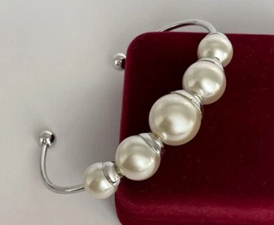 Luxus Perlen Armband Armreif Perle 750er Weißgold 18K vergoldet Damen - Bild 1 von 4