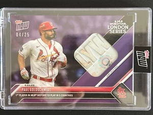 2023 Topps Now PAUL GOLDSCHMIDT London Series Game Used Base Relic /25 Purple - Picture 1 of 2