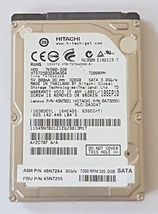 320 GB SATA Hitachi HTS725032A9A364 7200rpm 16MB HDD 2.5 " Internal Hard Drive - Picture 1 of 1