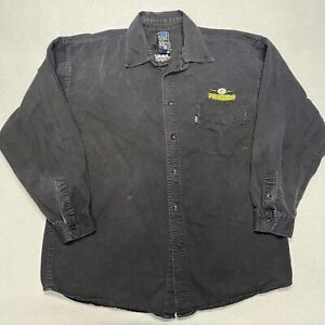 Vintage Green Bay Packers Shirt Mens Large Black Denim NFL Chill Button Up