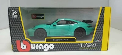 Porsche 911 GT3 Burago 1:24 Light Green Verde Nuovo 18-21104 - Immagine 1 di 4