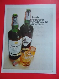 1967 BLACK & WHITE SCOTCH For People Who Know The Difference photo art print ad - Picture 1 of 1